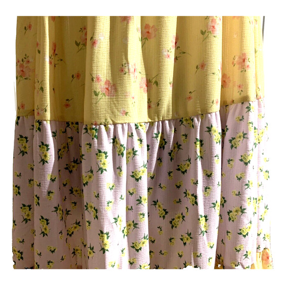 NWT Osos Design Yellow and Purple Sleeveless Summer Patchwork Dress Extra Large - Picture 3 of 13